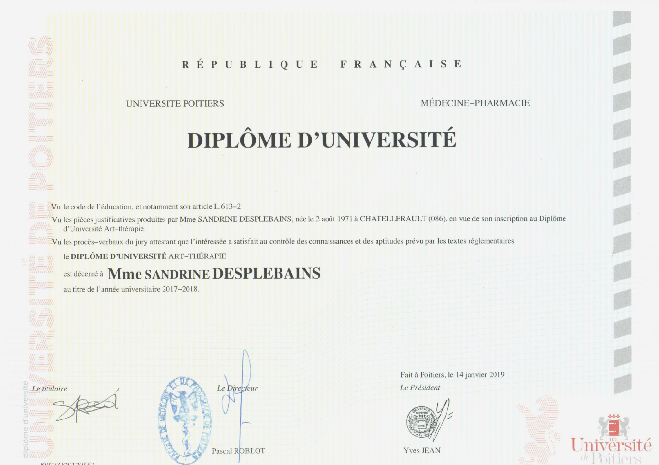 Diplôme d'Université - Art-Thérapie